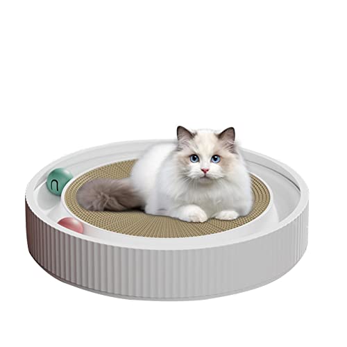 Kratzspielzeug für Katzen,Post Pad Interactive Training Übungsspielzeug mit Ball - Katzenkratz-Loungebett, strapazierfähiges Recycling-Brett zum Schutz von Möbeln, Kratzschale für Katzen Ventdouce von VENTDOUCE