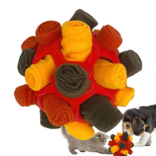 Schnüffelball für Hunde - Interaktives Schnüffelbällchen-Spielzeug für Haustiere - Tragbares Welpen-Puzzle-Spielzeug zur Förderung der natürlichen Nahrungssuche und des Slow Feeder-Trainings Ventdouce von VENTDOUCE