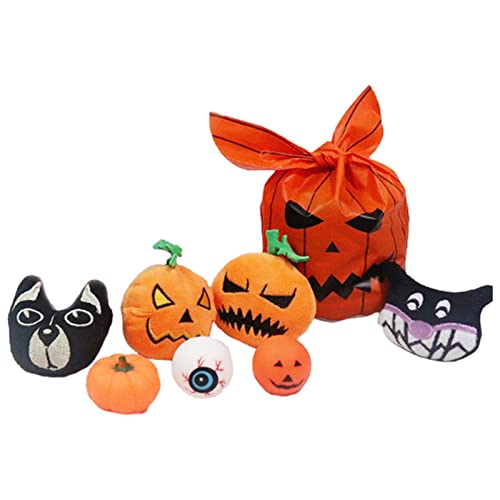 VENTDOUCE 4 Pcs Halloween-Spielzeug für Haustiere | 8pcs Hund Plüsch Kürbis Ghost Dog Augapfel Spinne quietschendes Spielzeug-Set - Quietschendes Plüschtier für Hunde, langlebiges interaktives von VENTDOUCE