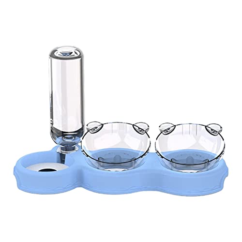 Dreifacher Futternapf für Hunde und Katzen, Doppel-Futternapf mit automatischer Wasserflasche, um 15 Grad neigbar und um 360 Grad drehbarer Napf für kleine und mittelgroße Hunde und Katzen Dreifacher Futternapf für Hunde und Katzen, Doppel-Futternapf mit automatischer Wasserflasche, um 15 Grad neigbar und um 360 Grad drehbarer Napf für kleine und mittelgroße Hunde und Katzen von VENTDOUCE