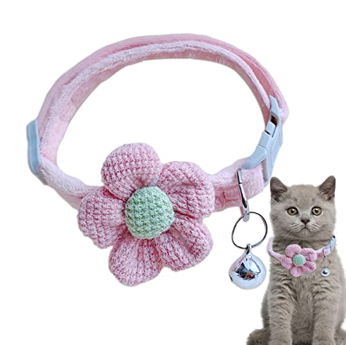 VENTDOUCE Kätzchen-Halskette mit Blume – Haustier-Katzenhalsband Zubehör Ornamente – Sommerblumenmuster Halsband für Haustiere tägliche und Sommerdekoration von VENTDOUCE