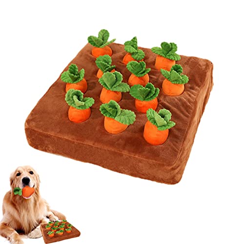 VENTDOUCE Karotte Hundespielzeug,Karotten Schnüffelmatte für Hunde | Squeaky Carrots Enrichment Dog Puzzle Toys, Hide and Seek Carrot Farm Dog Toys, Squeaky Dog Toys von VENTDOUCE