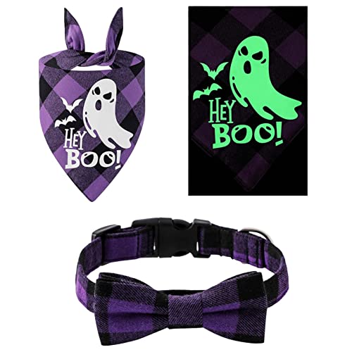 Katze Halloween Kostüme - Reflektierende Halloween Dreieck Lätzchen - Kreative Urlaub Haustier Gitter Kragen Halloween Themed Muster für Haustier Hunde Katzen von VENTDOUCE