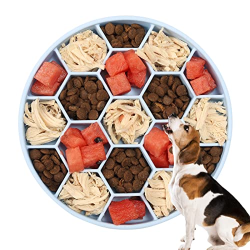 Slow Feeder Hundenapf | Sechseckiger Honeycomb Slow Food Napf | Hundefutternäpfe Hundeteller für Welpen/große/mittel/kleine Hunde/kleine Rassen Slow Feeder von VENTDOUCE