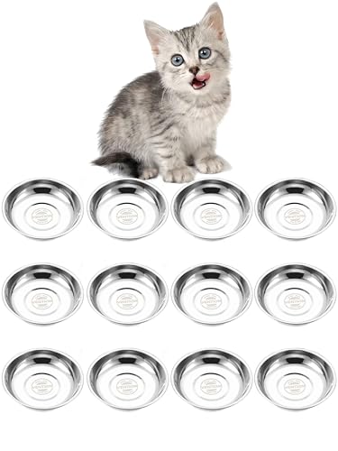 VENTION Kleine Flache Katzenfutternäpfe, Außendurchmesser 14,6 cm, Katzennapf aus Edelstahl für Hauskatzen, 12 Stück Ersatz-Katzennäpfe 320 ml für Erhöhte Futterstation für Katzen VENTION Kleine Flache Katzenfutternäpfe, Außendurchmesser 14,6 cm, Katzennapf aus Edelstahl für Hauskatzen, 12 Stück Ersatz-Katzennäpfe 320 ml für Erhöhte Futterstation für Katzen von VENTION