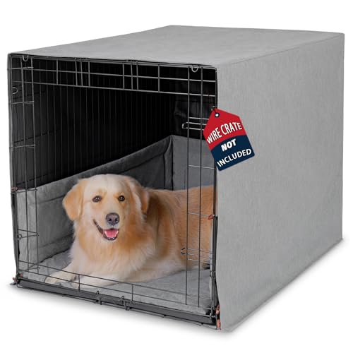 VERABE 3-teiliges wasserdichtes Hundekäfig-Abdeckungs-Set mit Hundehüttenabdeckung, Bettmatte und Stoßstangen-Unterlage, waschbares Haustierbox-Zubehör, passend für 106,7 cm Hundekäfige (106,7 cm VERABE 3-teiliges wasserdichtes Hundekäfig-Abdeckungs-Set mit Hundehüttenabdeckung, Bettmatte und Stoßstangen-Unterlage, waschbares Haustierbox-Zubehör, passend für 106,7 cm Hundekäfige (106,7 cm von VERABE