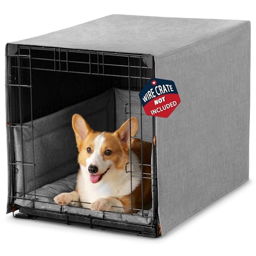 VERABE 3-teiliges wasserdichtes Hundekäfig-Abdeckungs-Set mit Hundehüttenabdeckung, Bettmatte und Stoßstangen-Unterlage, waschbares Haustierbox-Zubehör, passend für 61 cm Hundekäfige (61 cm, Grau) VERABE 3-teiliges wasserdichtes Hundekäfig-Abdeckungs-Set mit Hundehüttenabdeckung, Bettmatte und Stoßstangen-Unterlage, waschbares Haustierbox-Zubehör, passend für 61 cm Hundekäfige (61 cm, Grau) von VERABE