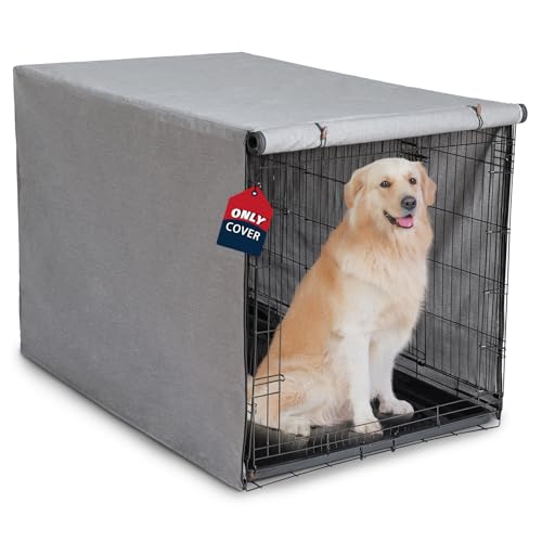VERABE Hundekäfigabdeckung, 600D Oxford wasserdichte Hundehüttenabdeckung, passend für 91,4 cm Drahtkäfig-Hundekäfig, Grau VERABE Hundekäfigabdeckung, 600D Oxford wasserdichte Hundehüttenabdeckung, passend für 91,4 cm Drahtkäfig-Hundekäfig, Grau von VERABE