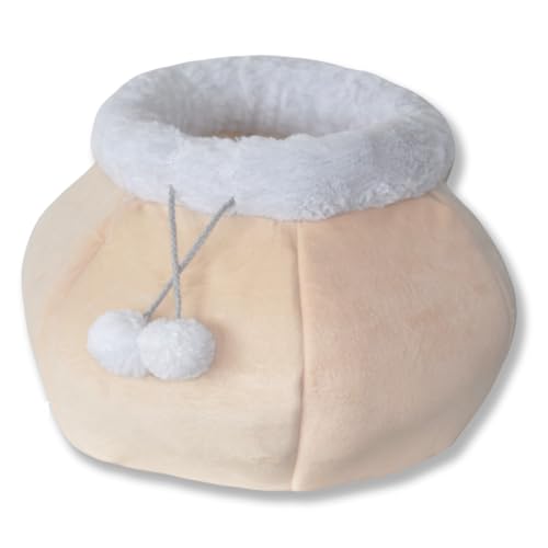 Katzenhöhle und Katzenbett 2 in 1 –beige– kann als Katzenhöhle oder auch als Katzenbett/-körbchen verwendet Werden – mit Antirutsch Boden für einen sicheren Stand und Flauschigen Bällchen zum Spielen Katzenhöhle und Katzenbett 2 in 1 –beige– kann als Katzenhöhle oder auch als Katzenbett/-körbchen verwendet Werden – mit Antirutsch Boden für einen sicheren Stand und Flauschigen Bällchen zum Spielen von VERACOM