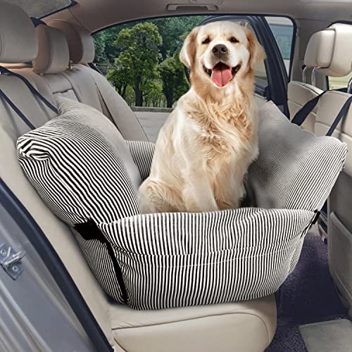 VERCART Hunde Autositz für Mittlere und Kleine Hunde Rücksitz Sicherheitsbett Mit Clip-on-Sicherheitsleine Tasche Braune Streifen 76 * 52 * 40cm VERCART Hunde Autositz für Mittlere und Kleine Hunde Rücksitz Sicherheitsbett Mit Clip-on-Sicherheitsleine Tasche Braune Streifen 76 * 52 * 40cm von VERCART