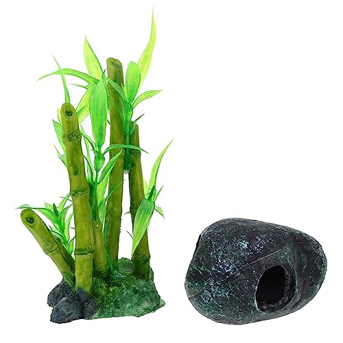 VERDANVERSE 1 Satz Harz-Aquarium-Landschaftsgestaltung Ornament Aquarium Bruthöhle klein Fischtankverzierungen Aquarium Zubehör Aquarium Dekoration künstlicher Bambushügel Fischerversteck von VERDANVERSE