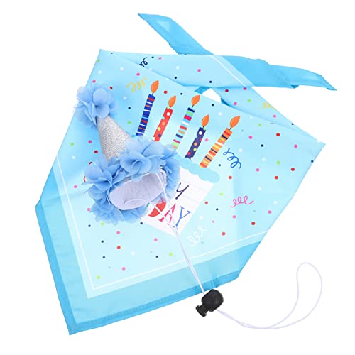 VERDANVERSE 1 Satz Haustier-Geburtstagsschal hundehalstuch Geburtstag Abdeckung Körperpflege Hundezubehör Bandanas verschleißfester Katzenhut dekoratives Hundebandana- Polyester Blue von VERDANVERSE