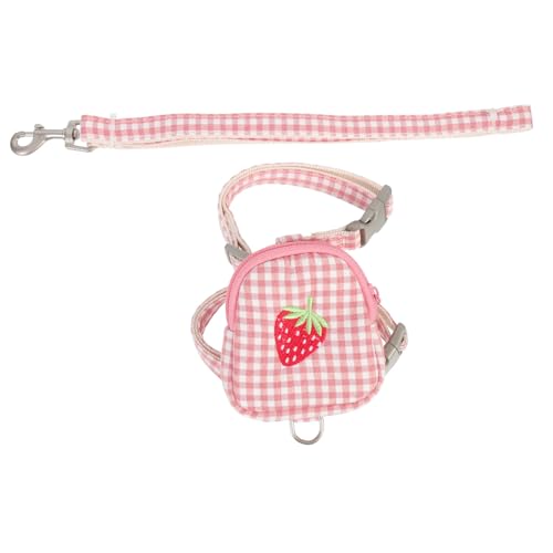 VERDANVERSE 1 Satz Haustier Geschirr Rucksack Hunde Abdeckung Gehen reflektierender Hund für Hund Haustiergeschirr Haustierleine Geschirrset für Haustiere Welpen Weste Leine Polyester Rosa von VERDANVERSE