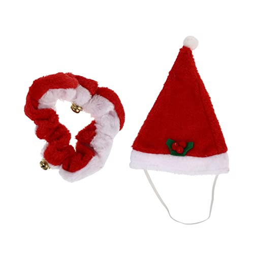 VERDANVERSE 1 Satz Haustiermütze Schal Weihnachten Kleid Haustiere Schild Hunde Hut Hund Weihnachts -Outfit Dekorationen Lustig Stichworte Körperpflege Für Hunde Weihnachtskostüm Baumwolle Rot von VERDANVERSE