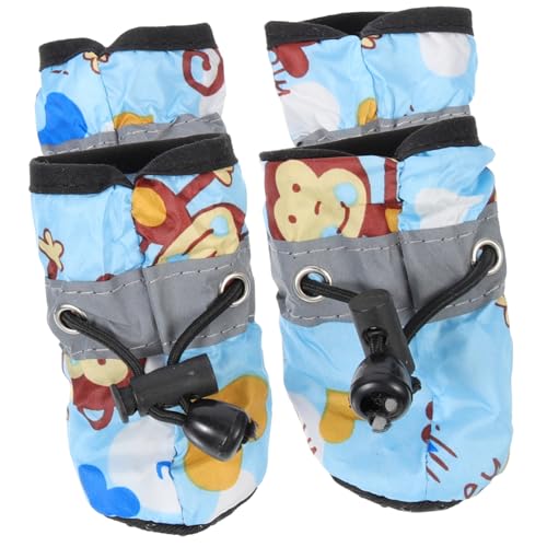 VERDANVERSE 1 Satz Hundeschuhe mit weicher Sohle Welpen greifen Griffe komfortabel Schuhhund Stiefeletten Pfote Regenschuhe für Haustiere verstellbare Schuhe für Hunde weicher Stoff Blau von VERDANVERSE