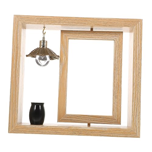 VERDANVERSE 1 Satz Rotierende Urne mit Fotorahmen Andenken Kleine Urne Einäscherung Bilderrahmen Urne Mini Asche Fotorahmen kleine Aschenurnen Gedenkfoto Frame Holzurnen für Asche Metall von VERDANVERSE