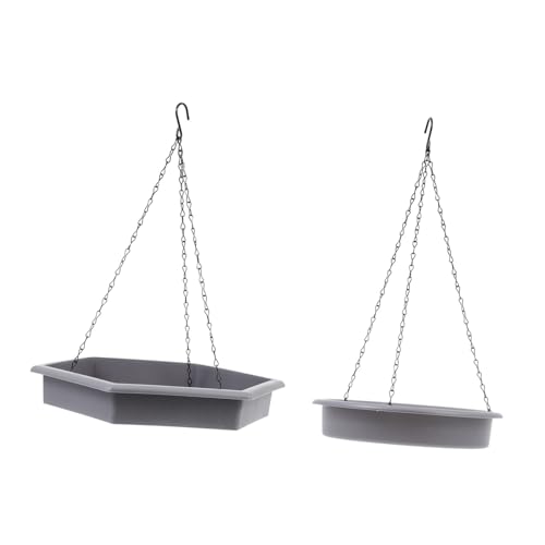 VERDANVERSE 1 Satz Vogelfütterer vogelhaus Bird House Vogelhäuschen vogelzubehör für käfig Vogelfutterstation Futterstelle für Wildvögel hängend Wasserspender für Vögel Wasserbehälter pp Grey von VERDANVERSE