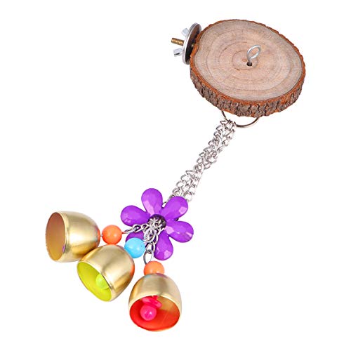 VERDANVERSE 1 Stück Bell Log-Plattform Vogelbarsch Papagei Ausbildung Glocke Nahrungssuche holzspielzeug holzspielsachen Schaukelspielzeug Educational Toys Vogeltrainingsstand Vögel von VERDANVERSE