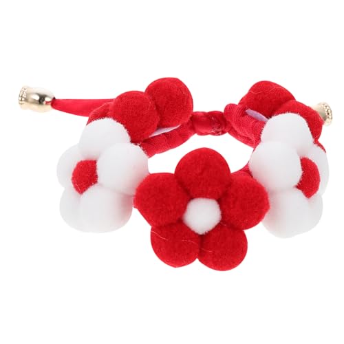 VERDANVERSE 1 Stück Haustierhalsband Schild weibliches hundehalsband Halsband für Welpen Mini Bestickt klein cutermesserser Silvester Party Katze gestrickter Kragen Katzenhalsband Haarball rot von VERDANVERSE