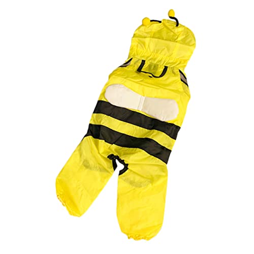 VERDANVERSE 1 Stück Kleiner Bienenregenmantel Hunderegenmäntel für mittelgroße Hunde Hund wasserdichter Mantel mit Kapuze Leicht wimperntusche Regenschauer Regenmantel für Hunde Stoff Gelb von VERDANVERSE