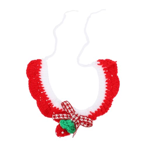 VERDANVERSE 1 Stück gestricktes Katzenhalsband für Name für Welpen Haustiere winzig Haustierzubehör Haustierhalsband Hund gestrickter Kragen für Haustierhunde Garn rot von VERDANVERSE