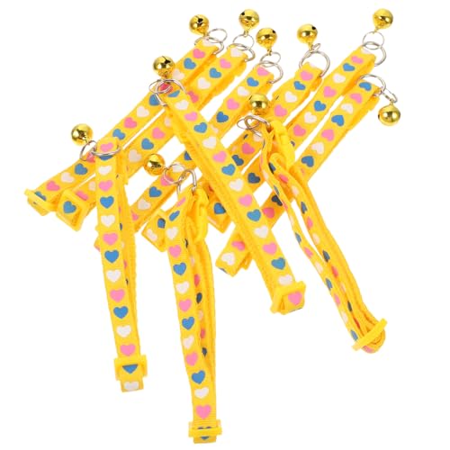 VERDANVERSE 10 Stück Haustierhalsband Hund Mittel Klein Ausbildung Haustierhalsbänder Für Hundeglocke Schnellverschluss Für Katzenhalsbänder Hund Kätzchen Mit Glocke Yellow Pp von VERDANVERSE