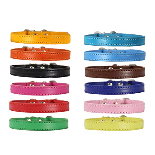 VERDANVERSE 12 Stück PU-Hundehalsband Welpe Kragen versteckt fit Basic verscho pet Supplies Dog Collars Haustierhalsband Outdoor- für Hunde Haustier Hundehalsband von VERDANVERSE