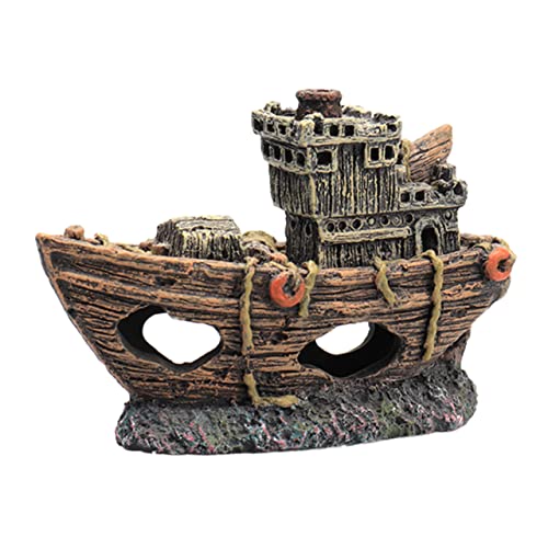 VERDANVERSE 1Pc Simulierte Mini Piratenschiff Aquarium Dekorationen Ornament Aquarium Piraten Fischhöhle Kleine von VERDANVERSE