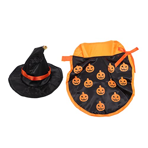 VERDANVERSE 1Satz Halloween Haustier Kostüm Set Teiliges Katzen Und Hundeverkleidung Mit Kürbis Cape Und Hut Parties Und Fotoshootings von VERDANVERSE