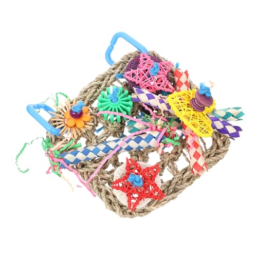 VERDANVERSE 1stück Buntes Papageien Kauspielzeug Aus Geflochtenem Material Sicheres Spielzeug Für Vögel Für Wellensittiche Nymphensittiche Und Andere Kleinvögel Fördert Das Kauen von VERDANVERSE
