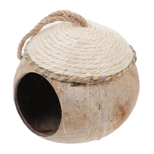 VERDANVERSE 1stück Natürlicher Kokosnuss-Vogel-nistplatz Für Vögel Und Kleintiere Bequemer Pet Nest Für Papageien Sittiche Hamster Und Mehr Als Schlafplatz Oder Spielplatz von VERDANVERSE