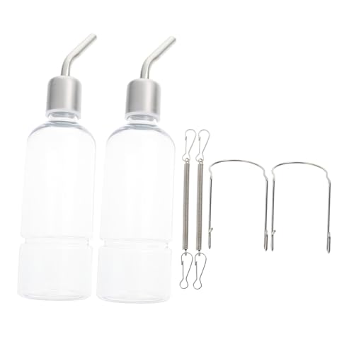 VERDANVERSE 2 STÜCK Auslaufsichere Trinkflaschen für Kleintiere Transparente Wasserflaschen aus Premium Kunststoff und Edelstahl Hängend für Kaninchen Meerschweinchen Chinchillas Einfache von VERDANVERSE