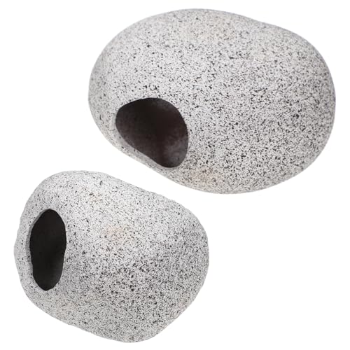 VERDANVERSE 2 Stück Aquarium Tontopf Dekoration Aquariumhöhle vulkanisch Fischbecken Versteck Fischhöhle Aquarium versteck aquariumdeko Aquariumzubehör lebendige Garnelenhöhle Ton von VERDANVERSE