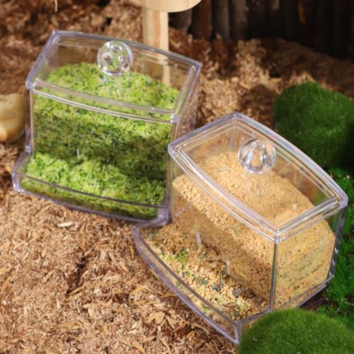 VERDANVERSE 2 Stück Automatischer Vogelfutterspender Acryl Verschüttsicherer Futterspender für Papageien Wellensittiche und Kleine Vögel Langlebig Beißfest und Leicht zu Reinigen für von VERDANVERSE