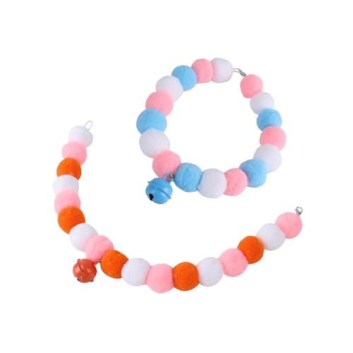 VERDANVERSE 2 Stück Elastisches Katzennetz mit Bunten Wollbällen Modisches Party für und Kleine Haustiere Flexibles Bequemes Zubehör für Verschiedene Blau Orange von VERDANVERSE