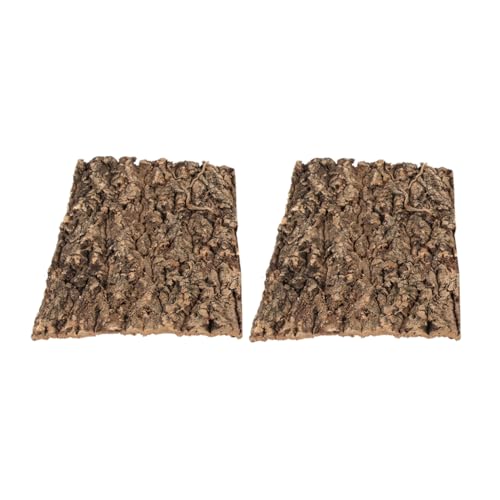 VERDANVERSE 2 Stück Fütterungsbox Terrarium zubehör Habitat Hintergrund Reptilienrinde Hintergrund terrarienrinde kleines Terrariendekor Terrarienbaumrinde Light Brown von VERDANVERSE