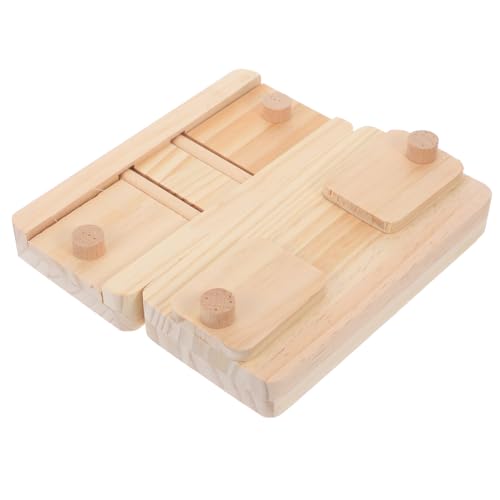 VERDANVERSE 2 Stück Futterspielzeug aus Holz Hamsterhaus Haustier Ratten wackelt Hamster Tierpuzzle lustiges zur Nahrungssuche Hamster behandelt Kiefernholz Beige von VERDANVERSE