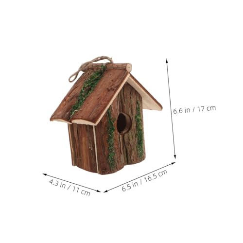 VERDANVERSE 2 Stück Hängender Vogel Nistkasten aus Holz Wetterfestes Outdoor Vogelhaus Rustikale Garten Balkon-deko Einfach zu Montieren Natürliche Integration für Singvögel von VERDANVERSE