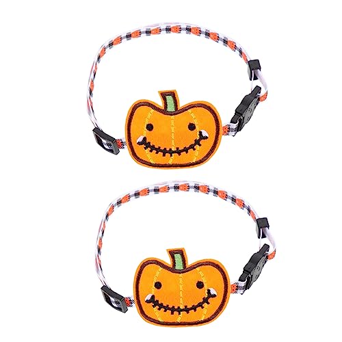 VERDANVERSE 2 Stück Halloween-Katzenhalsband Dog Halloween Costume Dog Costume Halloween Urlaub Haustierhalsband Halloween-Kürbiskragen welpen Partyhalsband für Hunde Polyester von VERDANVERSE
