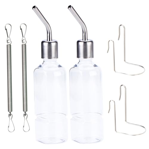 VERDANVERSE 2 Stück Hamster Trinkflasche Hängender Wasserspender aus Auslaufsicher Transparent für Kaninchen Meerschweinchen Nager und Kleine Haustiere Einfache von VERDANVERSE