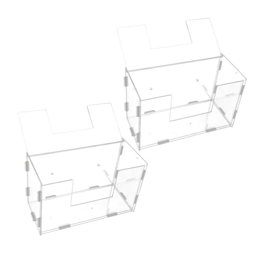 VERDANVERSE 2 Stück Hasengrasständer außen Ratte coop stickig Essen Hasen Futterständer Hasen Futterspender Futterrinne für Kaninchen Hasenbehälter Kaninchenhalter Acryl Transparent von VERDANVERSE
