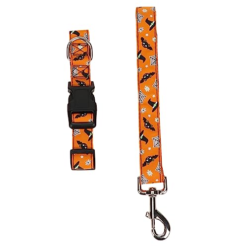 VERDANVERSE 2 Stück Haustierhalsband Schild Halskette für Haustier Halloween für Hunde Coole hundehalsbänder Glockenhalsband für kleine Hunde Fledermaus Kostüm Kragen Stoff Orange von VERDANVERSE