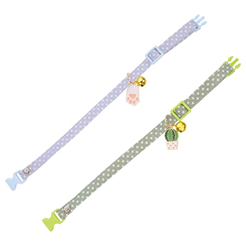 VERDANVERSE 2 Stück Katzenhalsband nach Katzenhalsbänder für Mädchenkatzen ausbrechen Katze Ausreißer Kätzchenhalsbänder für Jungen und Katzen für Katzen Baumwolle Polyester von VERDANVERSE
