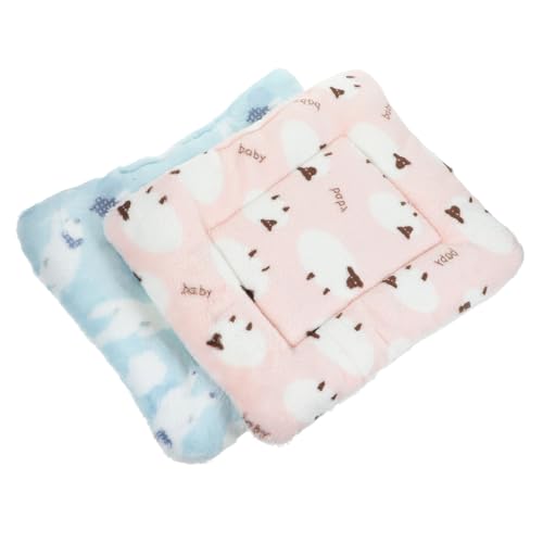 VERDANVERSE 2 Stück Kleine Tierbettmatte für Hamster und Welpen Bequeme Haustierdecke für Katzen Maschinenwaschbar für Herbst und Winter Wärmeisolierung Kuscheliges Plüschmaterial von VERDANVERSE