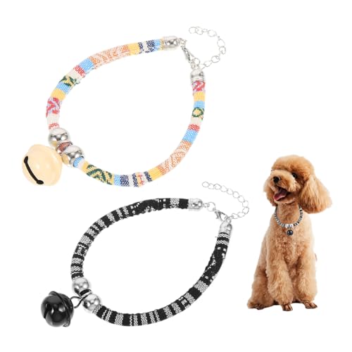 VERDANVERSE 2 Stück Kleiner Haustierhälfte Hund Katzenhalsbänder Für Mädchenkatzen Groß Halskette Welpen Pfote Körperpflege Glockenhalsband Für Katzen Bausatz Nylon von VERDANVERSE