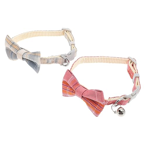VERDANVERSE 2 Stück Krawatte seidenband Ribbon Dog Collars schleifenband schultüte Haustierkettenkragen Bogen dekoratives Haustierhalsdekor dekoratives Glockenhalsband für Haustiere Polyester von VERDANVERSE