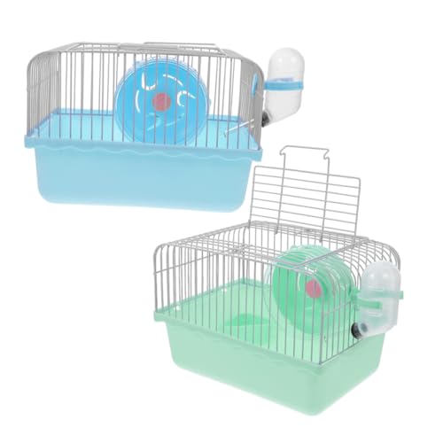VERDANVERSE 2 Stück Teiliges Hamster-Tragetasche mit Laufrad Stabiles Kleintier-transportgehäuse für Hamster Mäuse Frettchen Chinchillas Leichter Tragbarer Außenträger für Sicheren Ausflug von VERDANVERSE