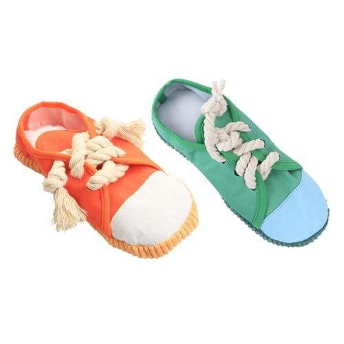 VERDANVERSE 2 Stück Teiliges Hundespielzeug Mini Sneakers mit Quietschfunktion Robustes Kauspielzeug für Kleine Hunde und Welpen Fördert Zahnpflege und Intelligenztraining Langlebig und von VERDANVERSE