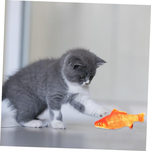 VERDANVERSE 2 Stück Teiliges Katzen Karpfen aus Weichem Plüsch Lebensecht Gestalteter Karpfen in Rot Interaktives Katzenspielzeug für Mentale und Körperliche Aktivierung Fördert von VERDANVERSE
