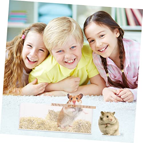 VERDANVERSE 2 Stück Teiliges Transparentes Sandbad für Hamster und Kleintiere Verschleißfestes Sandbadebehälter mit Halboffenem Holzdeckel Vielseitig als Badewanne und Toilette Nutzbar von VERDANVERSE